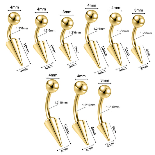 16g Spike Eyebrow Ring Piercing Curved Helix Rook Daith Piercing