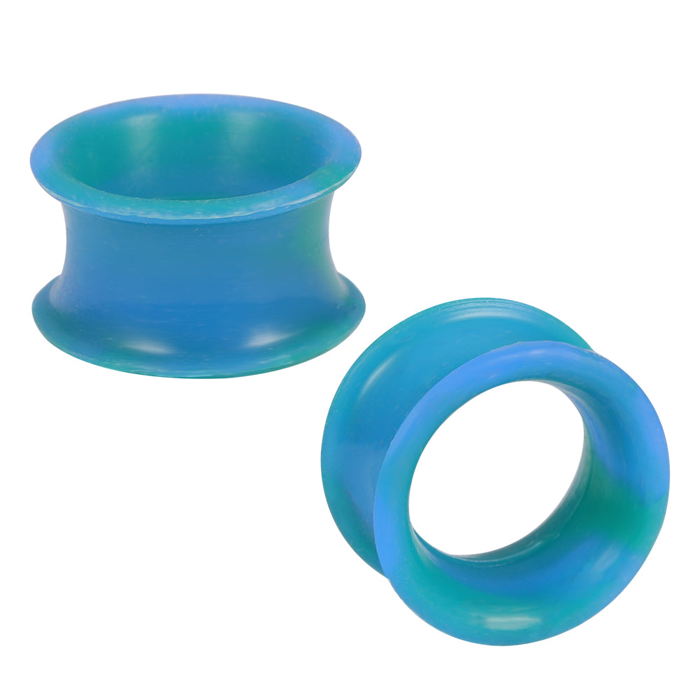5-22mm-thin-silicone-flexible-dark-green-blue-ear-tunnels-double-flared-expander-ear-gauges