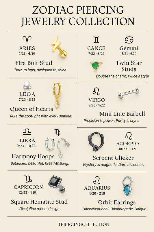 Zodiac & Piercings: Find the Jewelry That Matches Your Sign