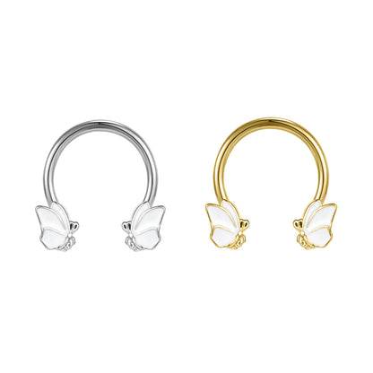 16G-Glowing-Butterfly-BCR-Nose-Rings-Horseshoe-Nose-Septum-Rings-Stainless-Steel-Septum-Clicker-Piercing
