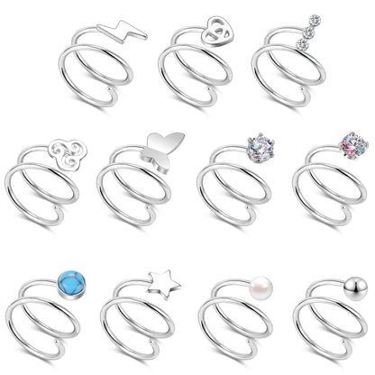 20G-Butterfly-Nose-Rings-Double-Layered-Spiral-Nose-Piercing-Stainless-Steel-Nostril Rings