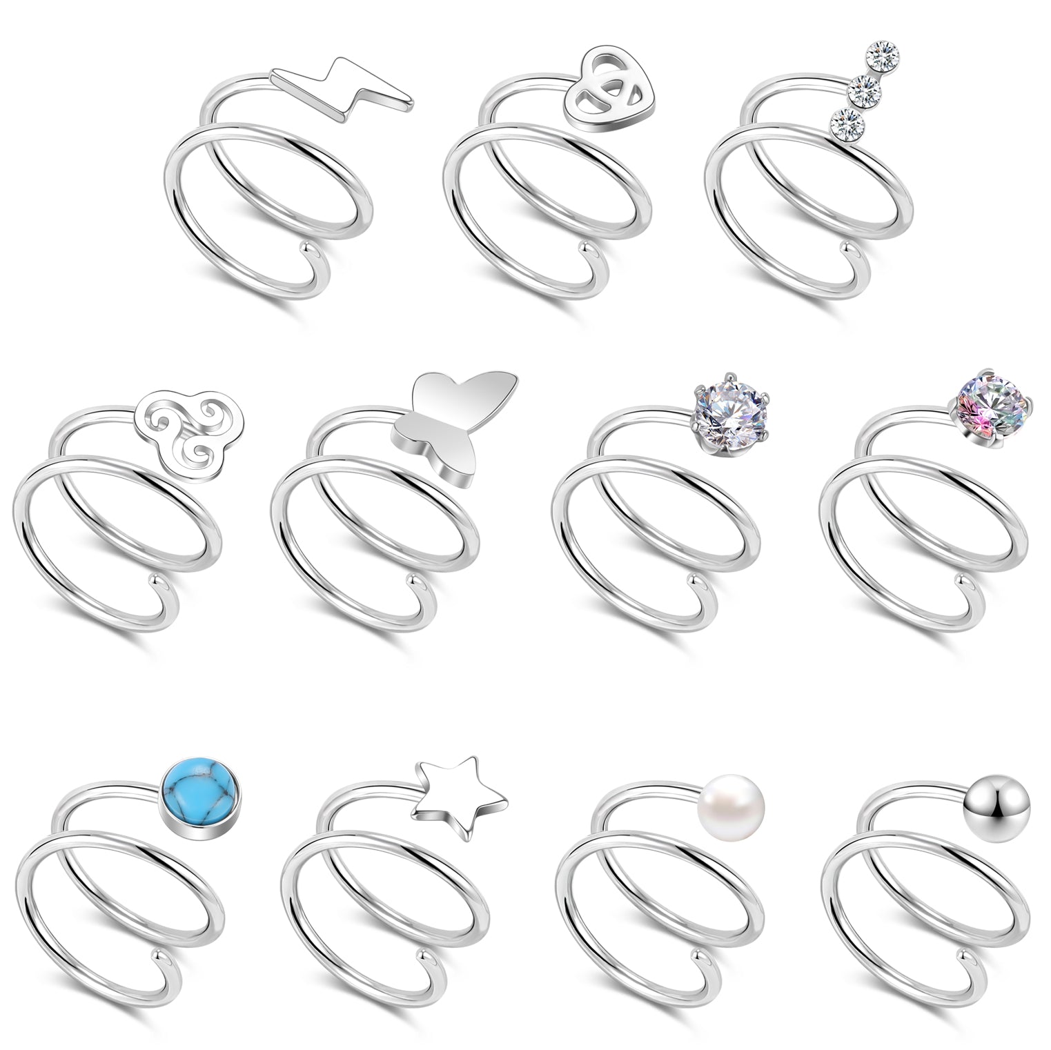 20G-White-Zirconal-Nose-Rings-Double-Layered-Spiral-Nose-Piercing-Stainless-Steel-Nostril-Rings