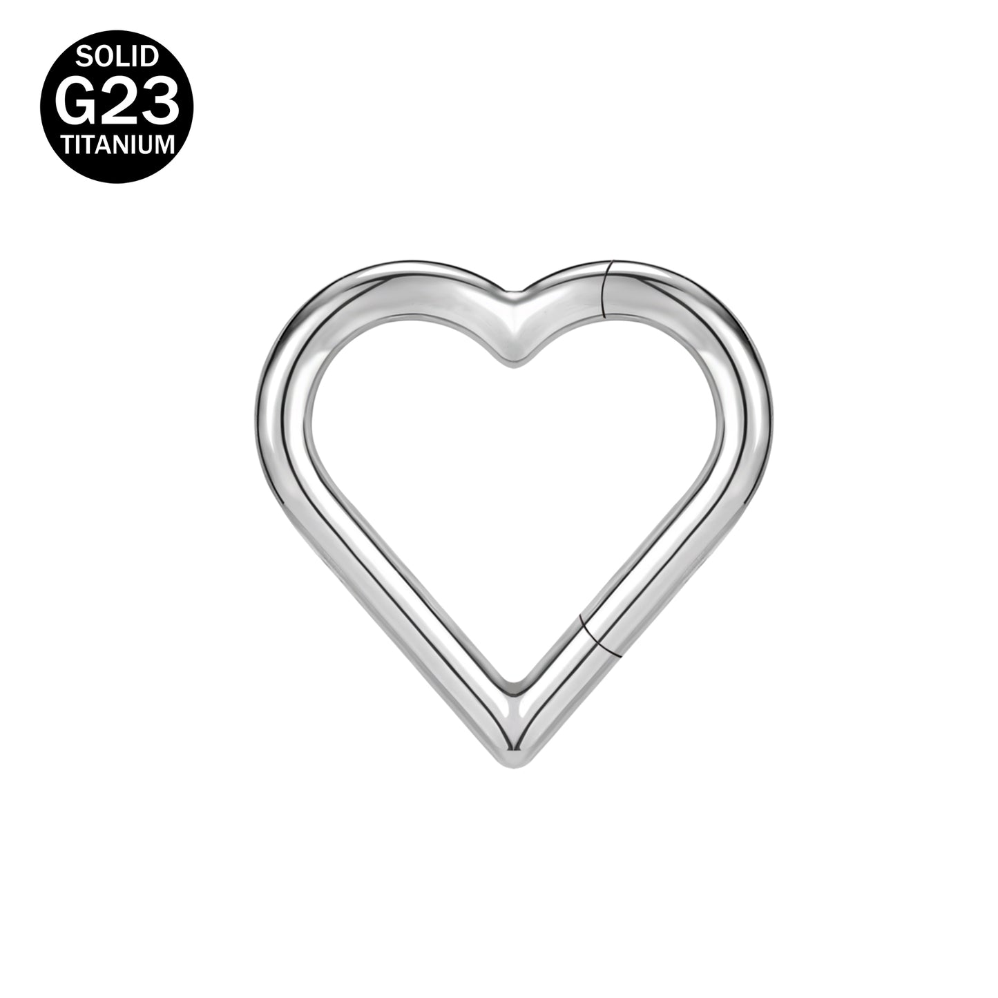 16g G23 TItanium Nose Ring Heart Septum Ring Piercing Jewelry