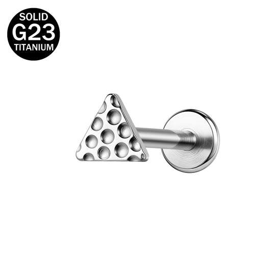 16g G23 Titanium Labret Ring Triangle Stud Earring Threaded Conch Helix Lip Piercing