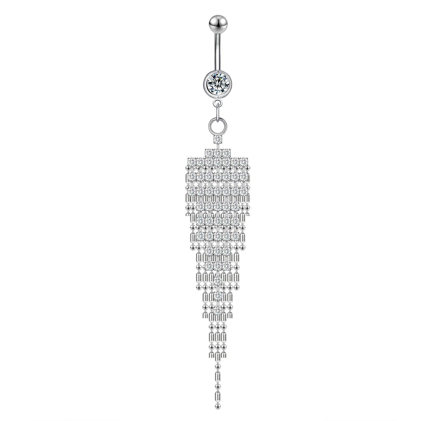 14G Tassels Belly Navel Rings Sparking Zirconia Belly Button Rings