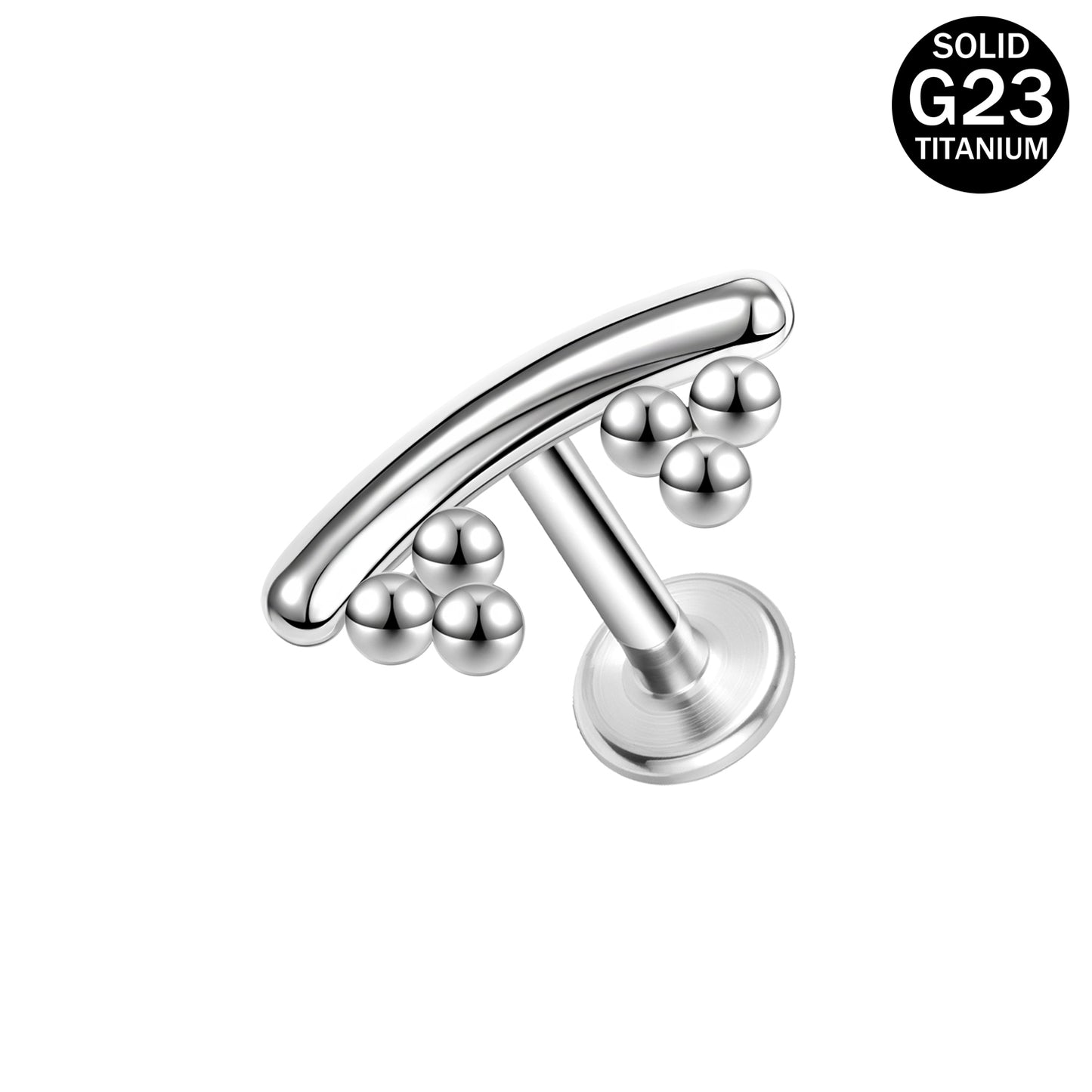 16g G23 Titanium Labret Ring Flat Back Stud Earring Threaded Conch Helix Lip Piercing