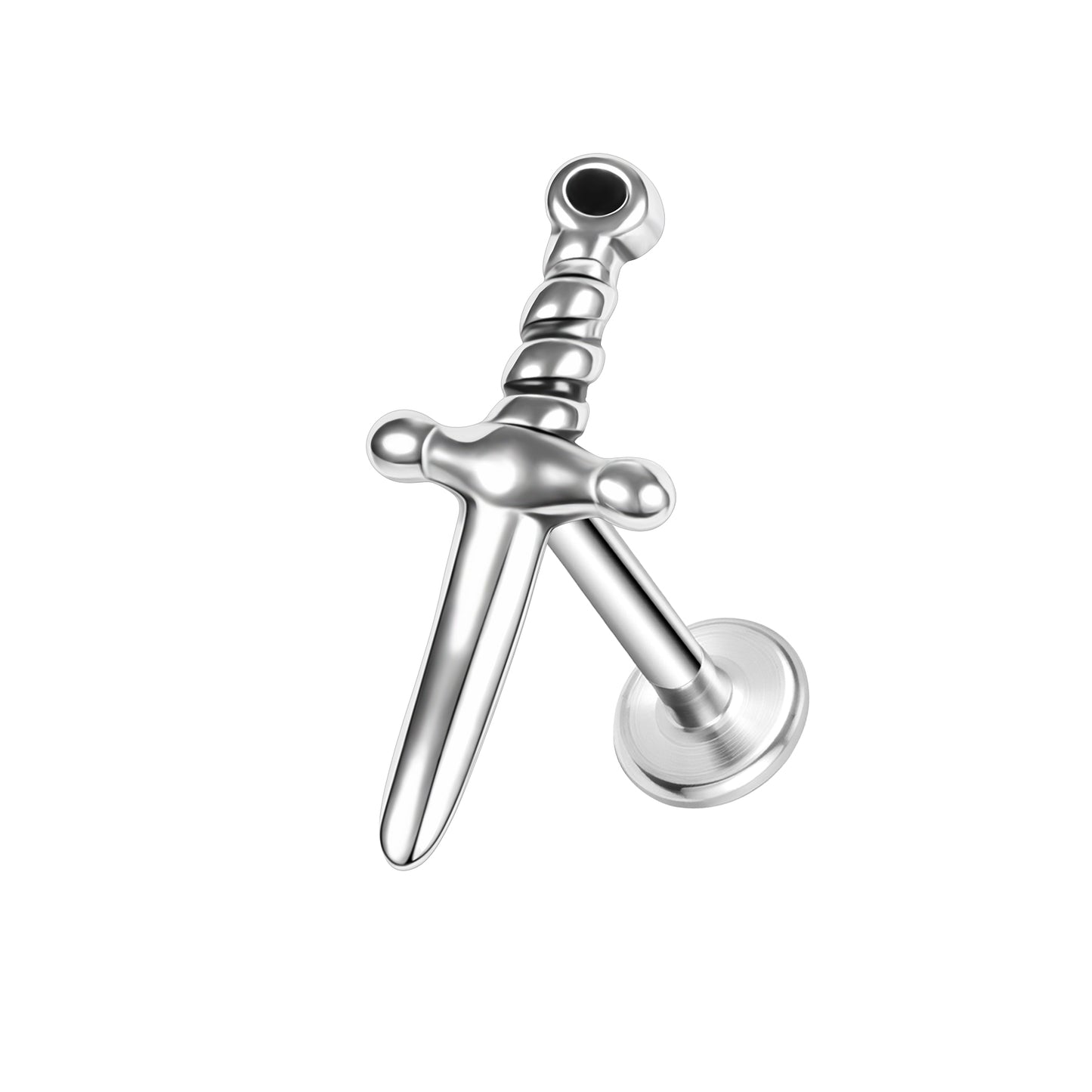 16g Sword Labret Ring Flat Back Stud Earring Conch Helix Lip Piercing