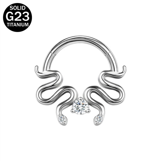 16g G23 TItanium Nose Ring Snake Septum Ring Piercing Jewelry