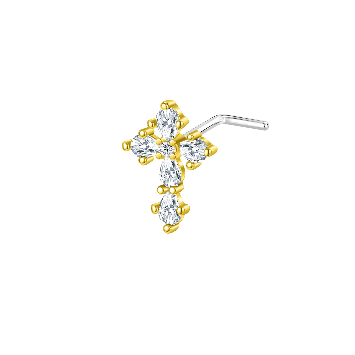 20G-Cross-White-Zircon-Nose-Studs-Piercing-L-Shape-Nose-Rings-Gold-Silver-Plated-Nostril-Piercing