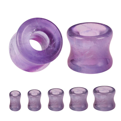 1 Pair 5-12mm Ear Plug Tunnel Purple Opalite Ear Expanders Double Flare Ear Gauges