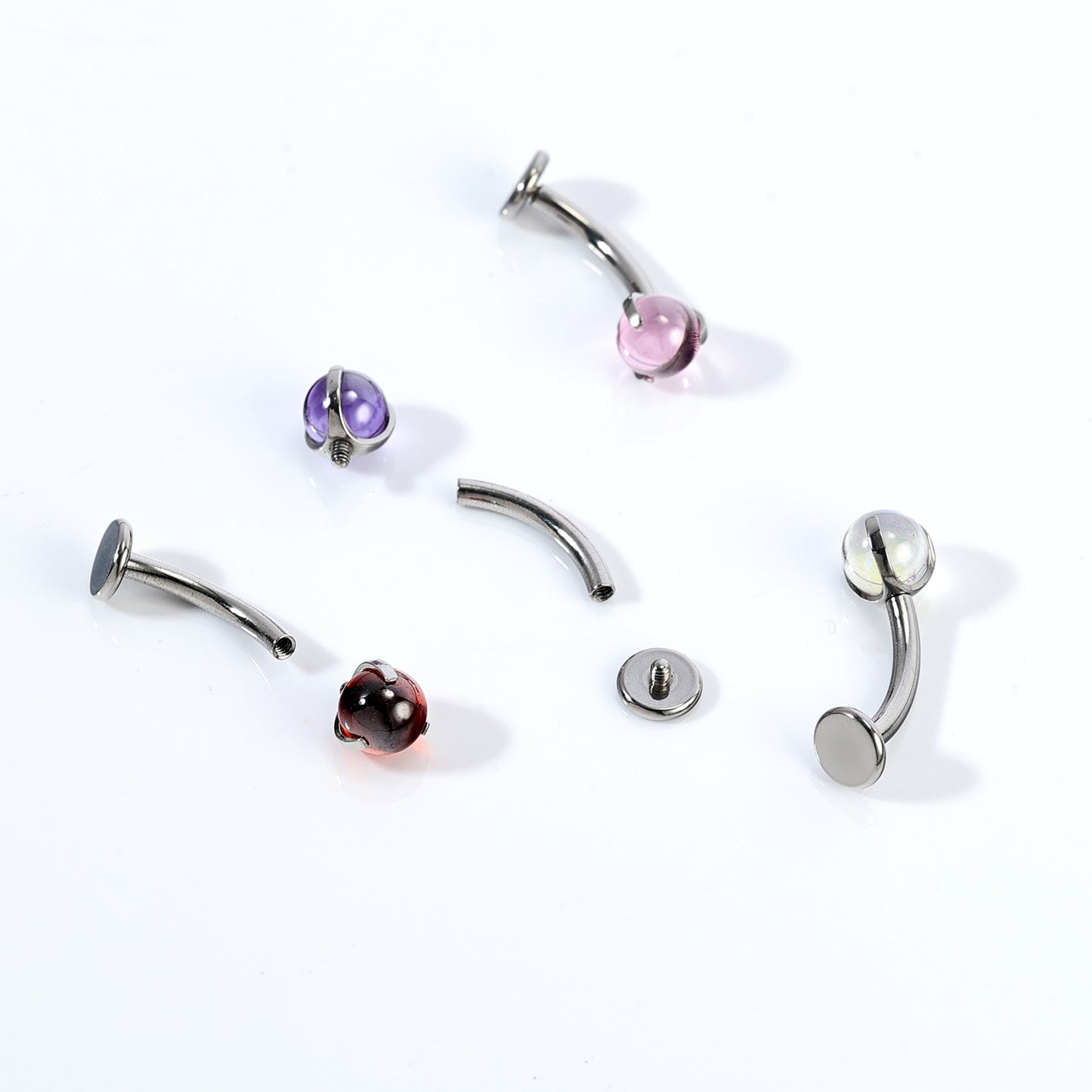 14G G23 Titanium Belly Navel Rings Red Ball Belly Button Rings