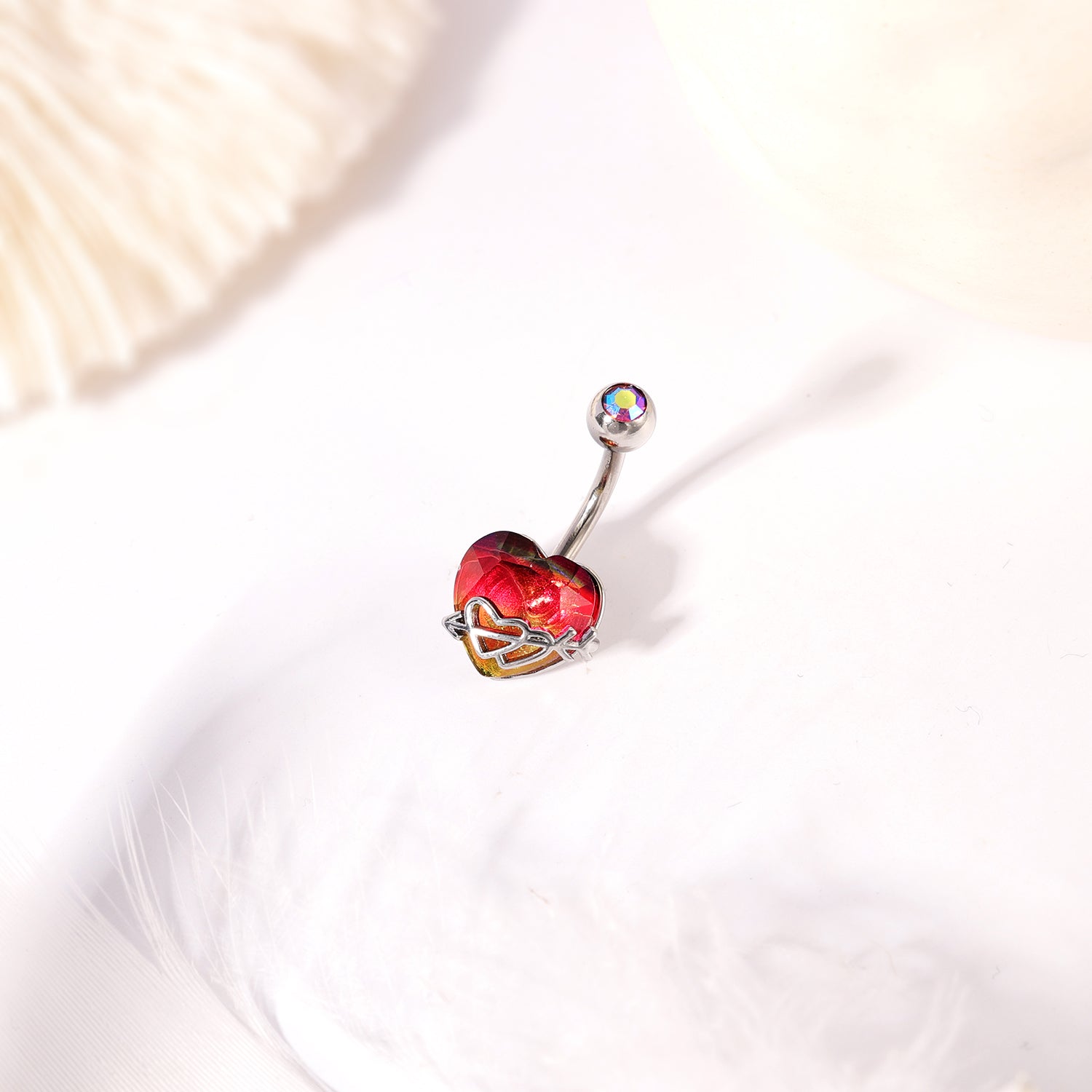 red belly button rings