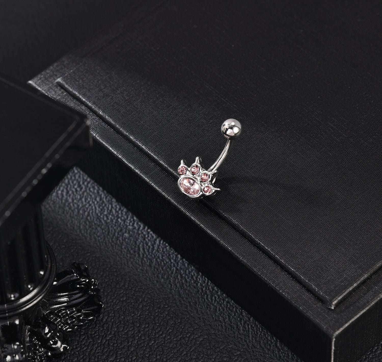 14G Cat's Paw Belly Navel Rings Pink Zircon Belly Button Rings