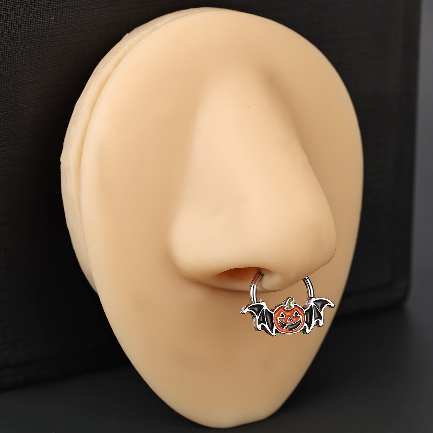 16g Pumpkin Nose Ring Hinged Septum Ring Piercing Halloween Jewelry