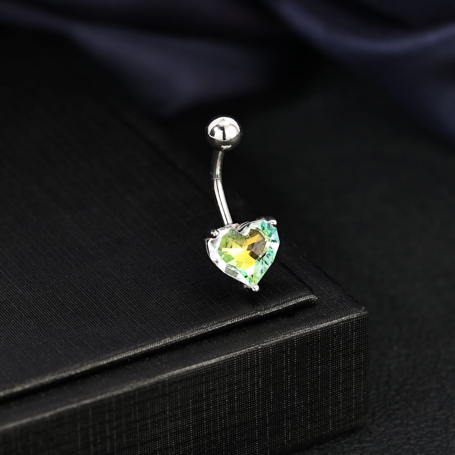 14G Heart Belly Navel Rings Yellow Zircon Belly Button Rings