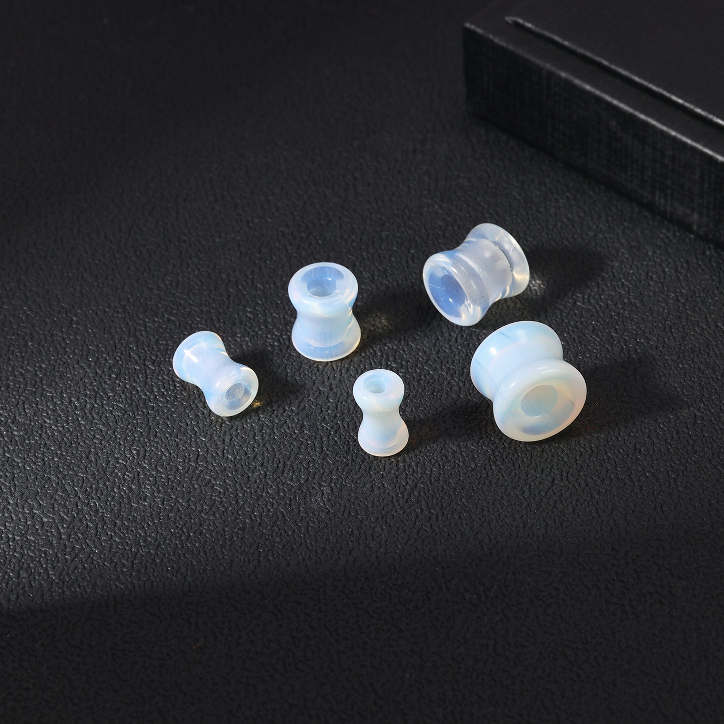 1 Pair 5-12mm Ear Plug Tunnel White Opalite Ear Expanders Double Flare Ear Gauges