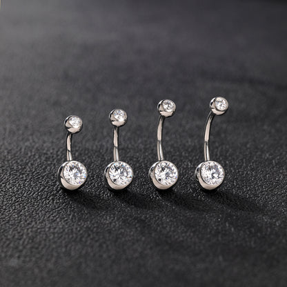 14G G23 Titanium Belly Navel Rings Crystal Belly Button Rings Barbell Piercing