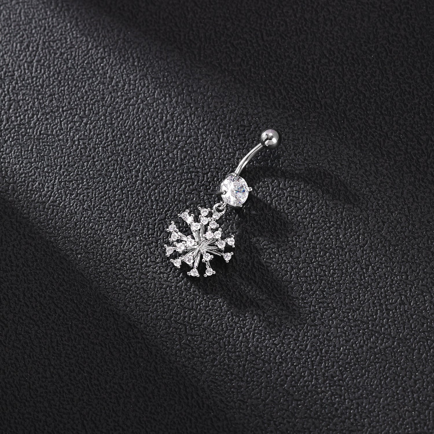 14G Snowflake Belly Navel Rings Clear Zircon Belly Button Rings