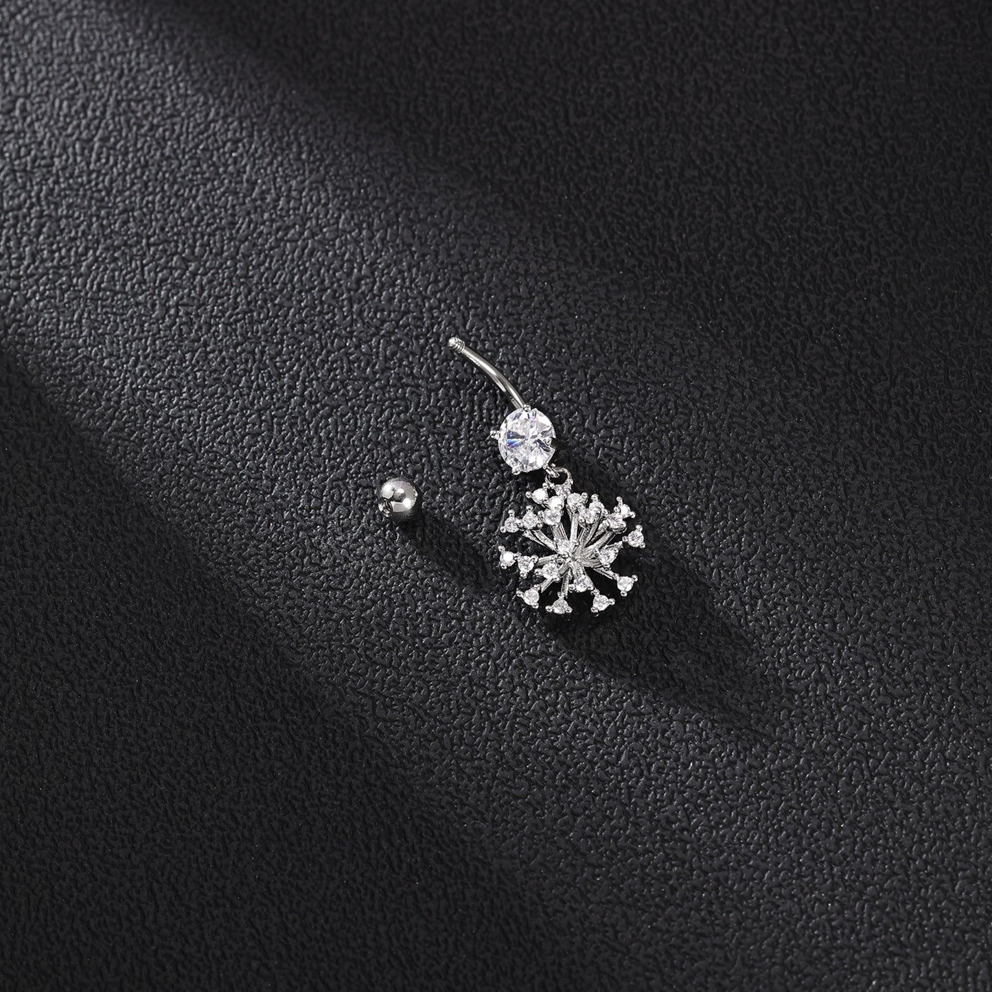 14G Snowflake Belly Navel Rings Clear Zircon Belly Button Rings