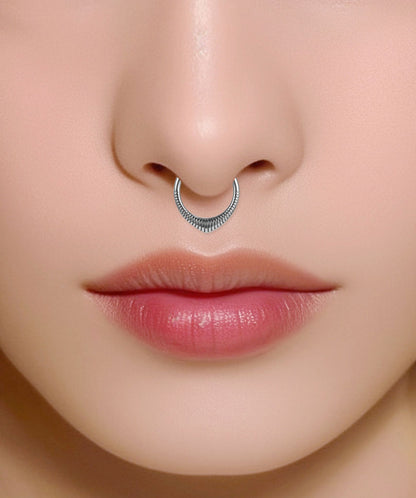 16g Round Nose Ring Hinged Septum Ring Piercing Jewelry