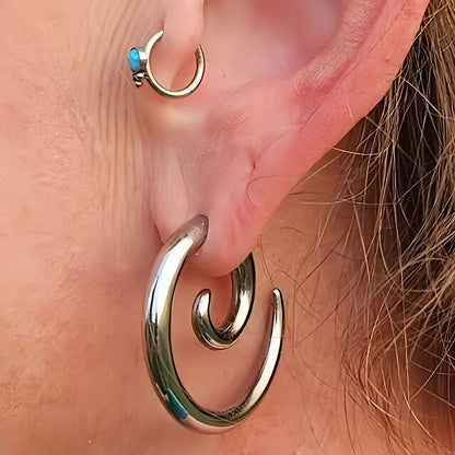 1 Pc 2.5-6mm Snail Ear Plugs Stretching Earring Spiral Ear Piercing Jewelry