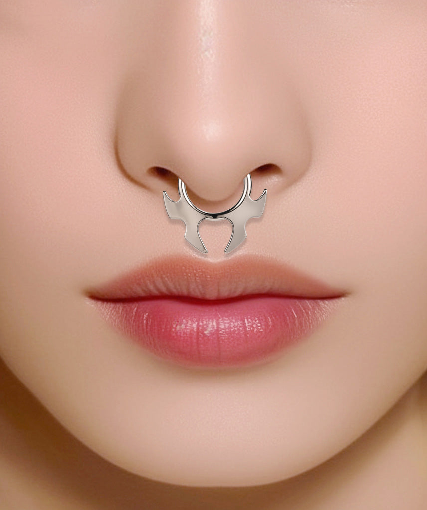 Fake Septum Nose Ring Hoop, Non Pierced Nose Cuffs Clicker Hanger