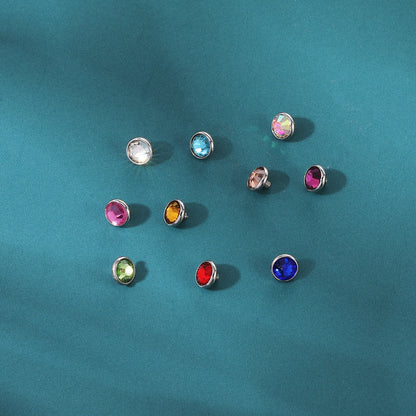 10pcs Bling Crystal Dermal Anchor Tops Surgical Steel Internally Threaded Skin Diver Piercings