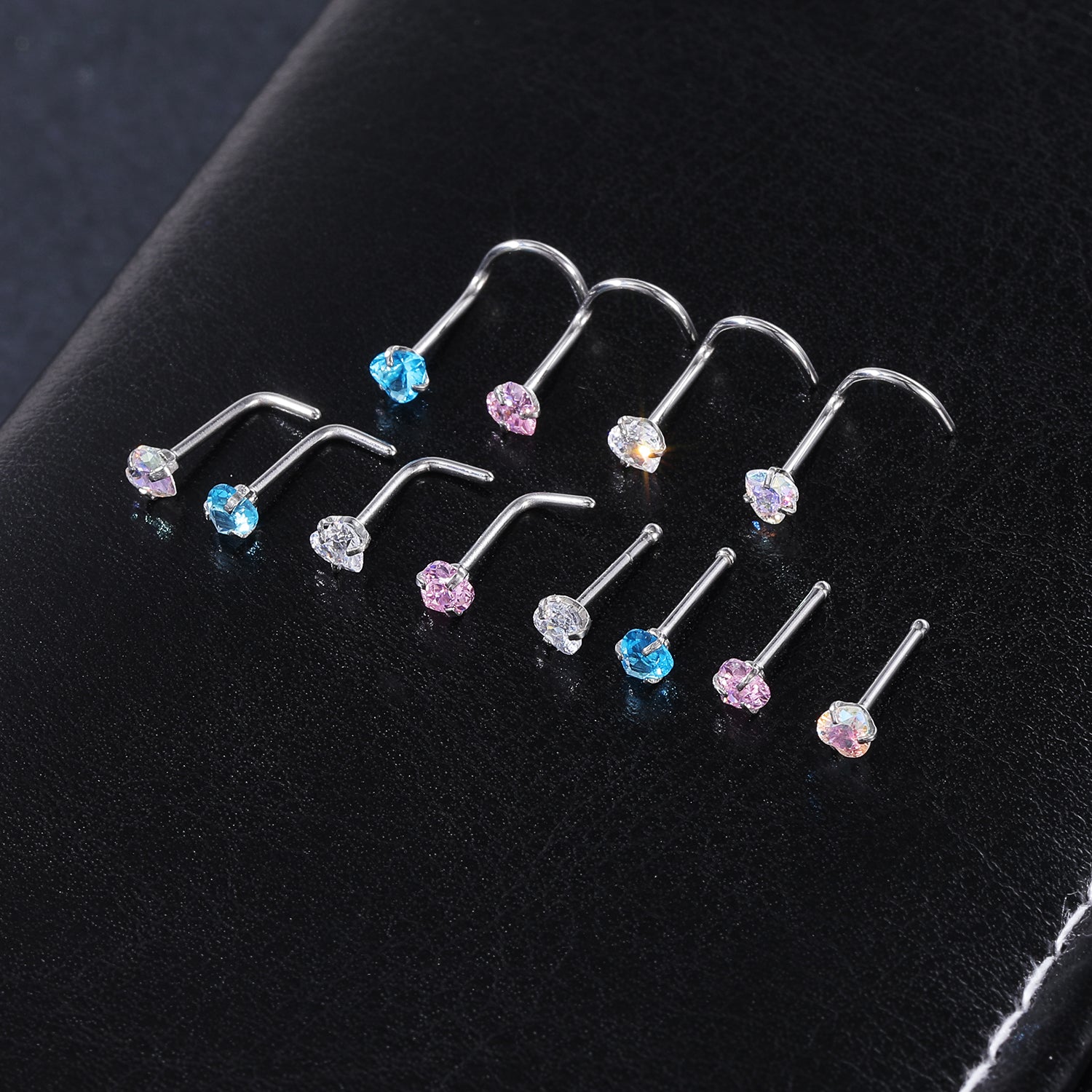 4-Pcs-Set-20G-Heart-Zircon-Nose-Studs-Piercing-L-Shape-Nose-Rings-Stainless-Steel-Nostril Piercing