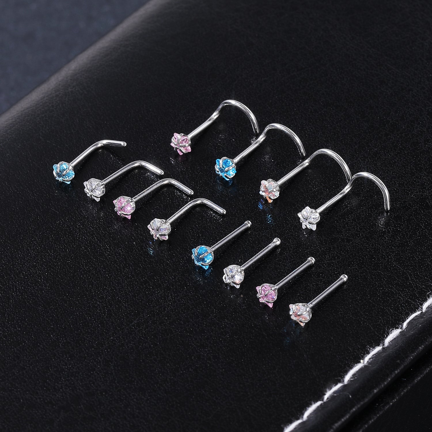 4-Pcs-Set-20G-Heart-Zircon-Nose-Studs-Piercing-L-Shape-Nose-Rings-Stainless-Steel-Nostril Piercing