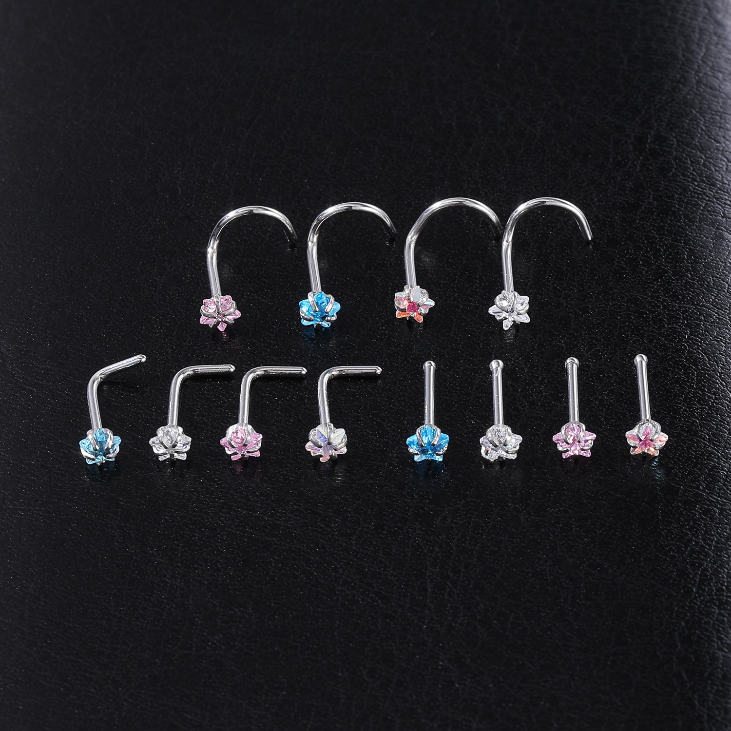 4-Pcs-Set-20G-Heart-Zircon-Nose-Studs-Piercing-L-Shape-Nose-Rings-Stainless-Steel-Nostril Piercing