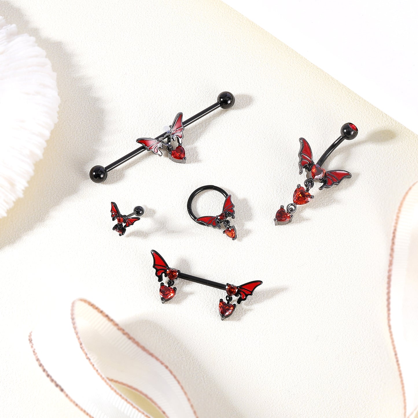 16G-Black-Red-Butterfly-Nose-Rings-Red-Zirconal-Septum-Rings-Stainless-Steel-Ear-Cartilage-Helix-Tragus-Conch-Piercing