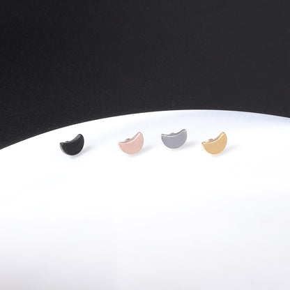 4pcs Moon Dermal Anchor Tops Surgical Steel Internally Threaded Skin Diver Piercings