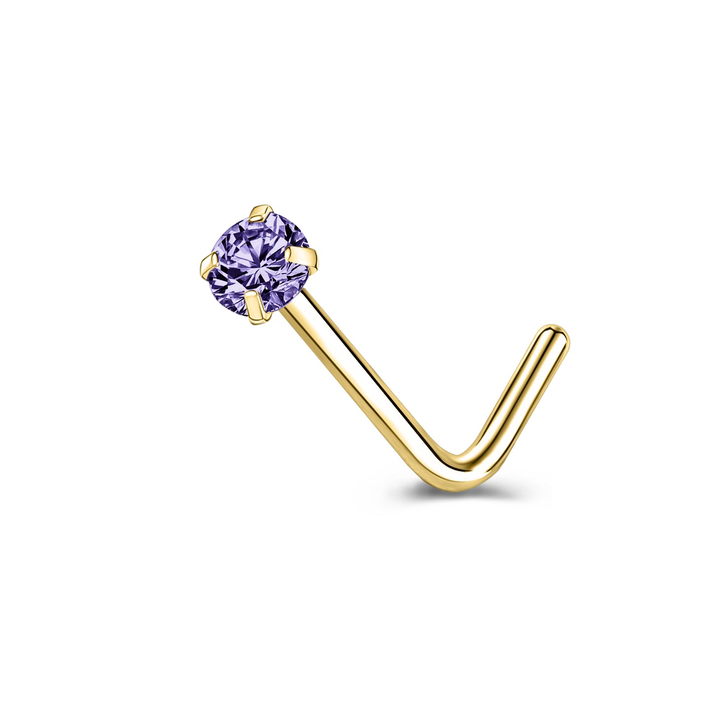 6-Pcs/Set-20G-Violet-Blue-Zircon-Nose-Studs-Piercing-L-Shape-Nose-Rings-Gold-Plated-Nostril-Piercing