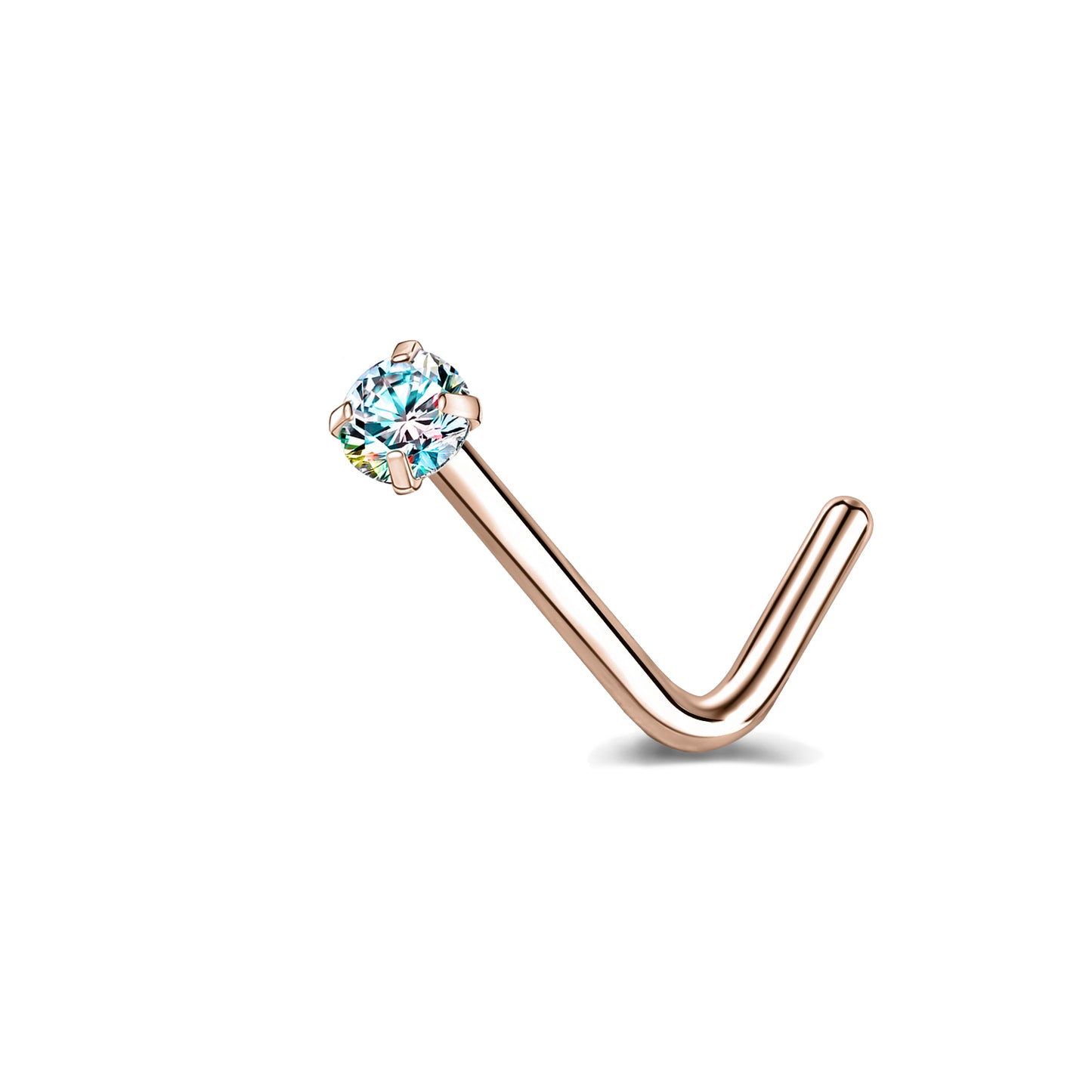 6-Pcs/Set-20G-AB-Zircon-Nose-Studs-Piercing-L-Shape-Nose-Rings-Rose-Gold-Plated-Nostril-Piercing