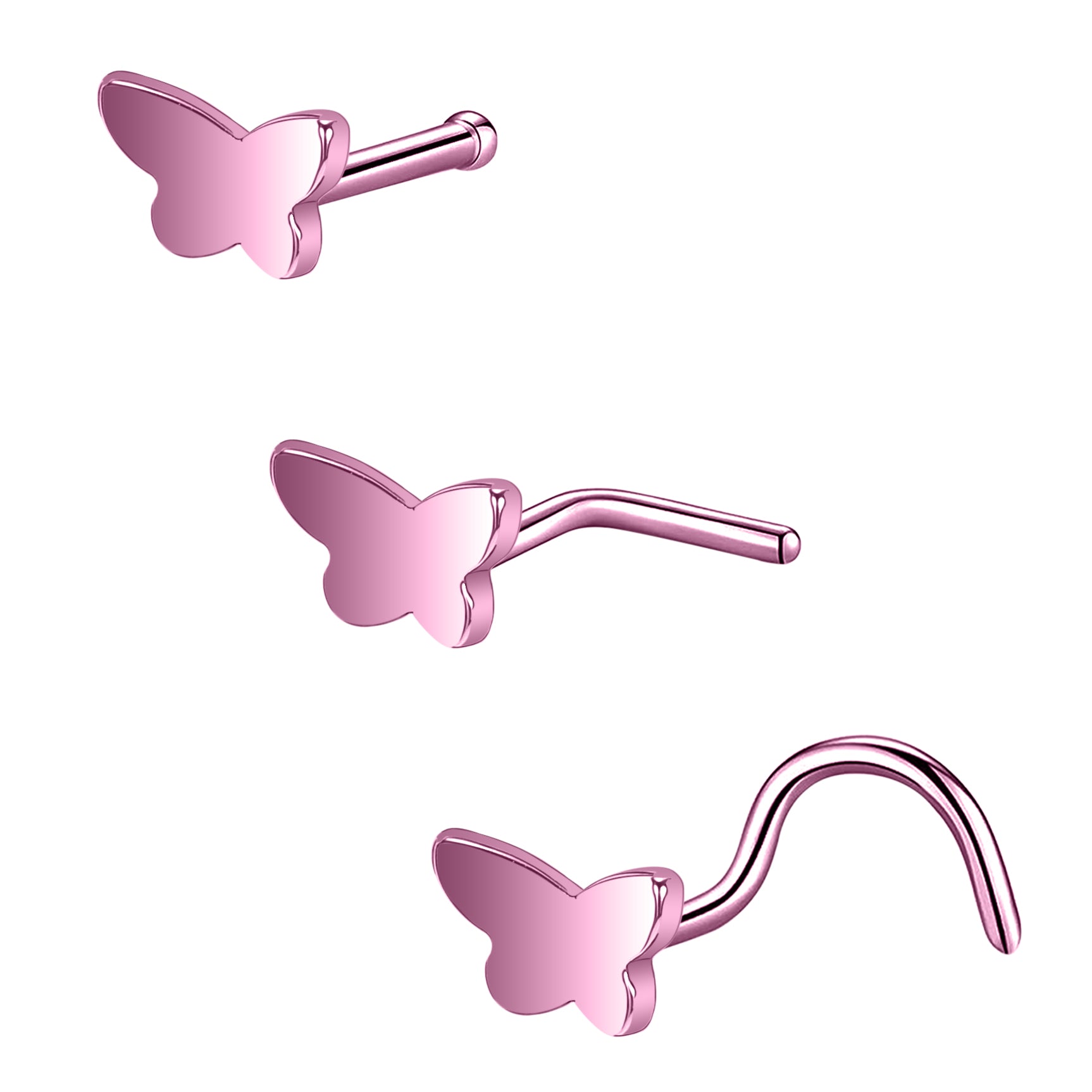 20G-Pink-Butterfly-Nose-Studs-Piercing-Nose-Bone-Shape-L-Shape-Crokscrew-Nose-Rings-Stainless-Steel-Nostril Piercing