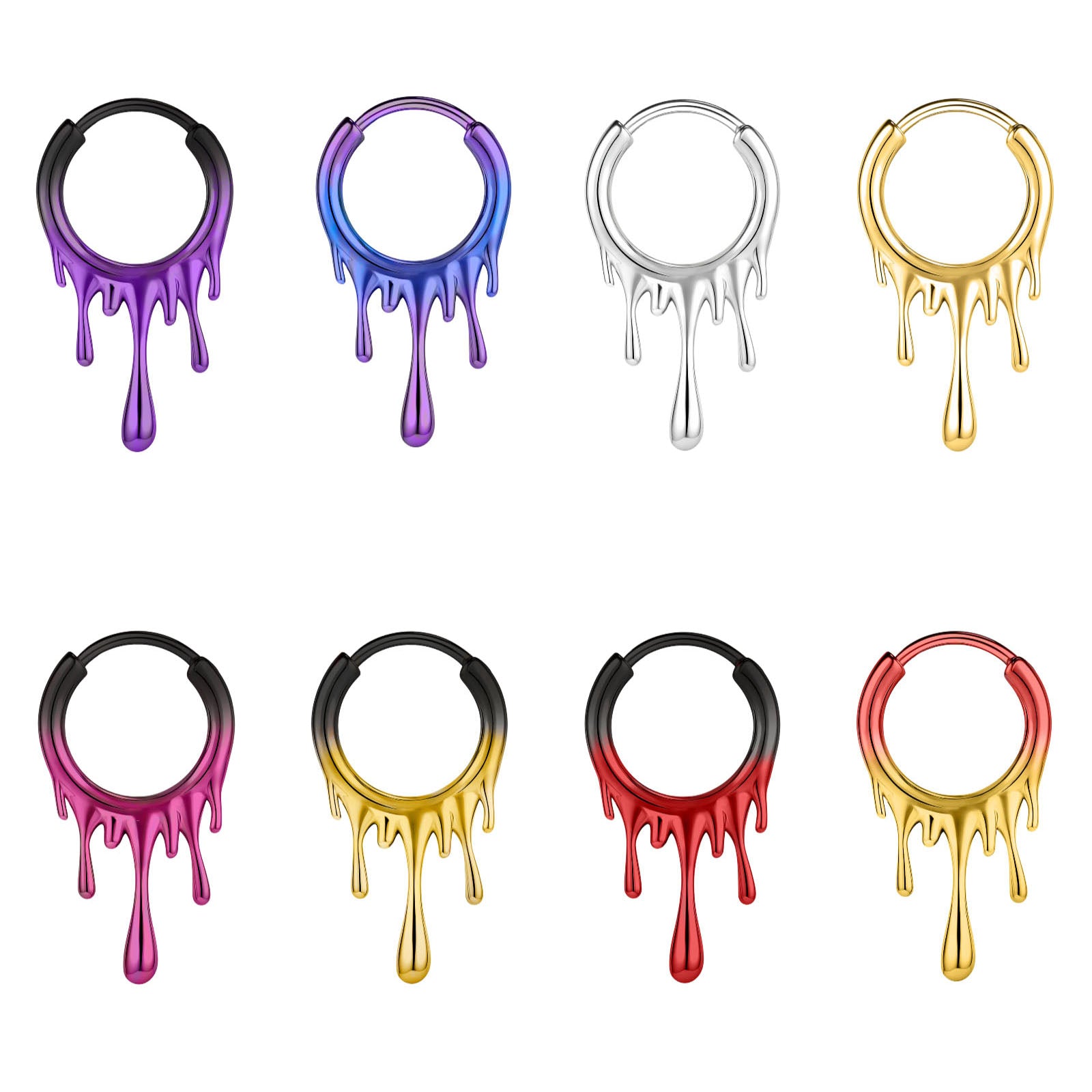 18g Gradient Nose Ring Irregular Septum Ring Piercing Jewelry