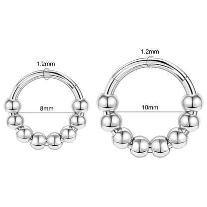 16g Steel Ball Nose Ring Hinged Septum Ring Piercing Jewelry