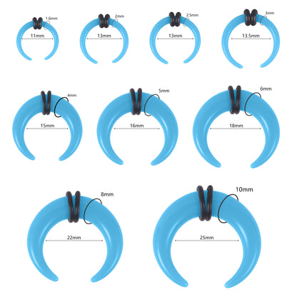 14g-00g Blue Horns Nose Septum Ring or Ear Plug Gauge