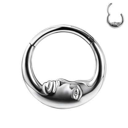 16g Moon Nose Ring Hinged Septum Ring Piercing Jewelry