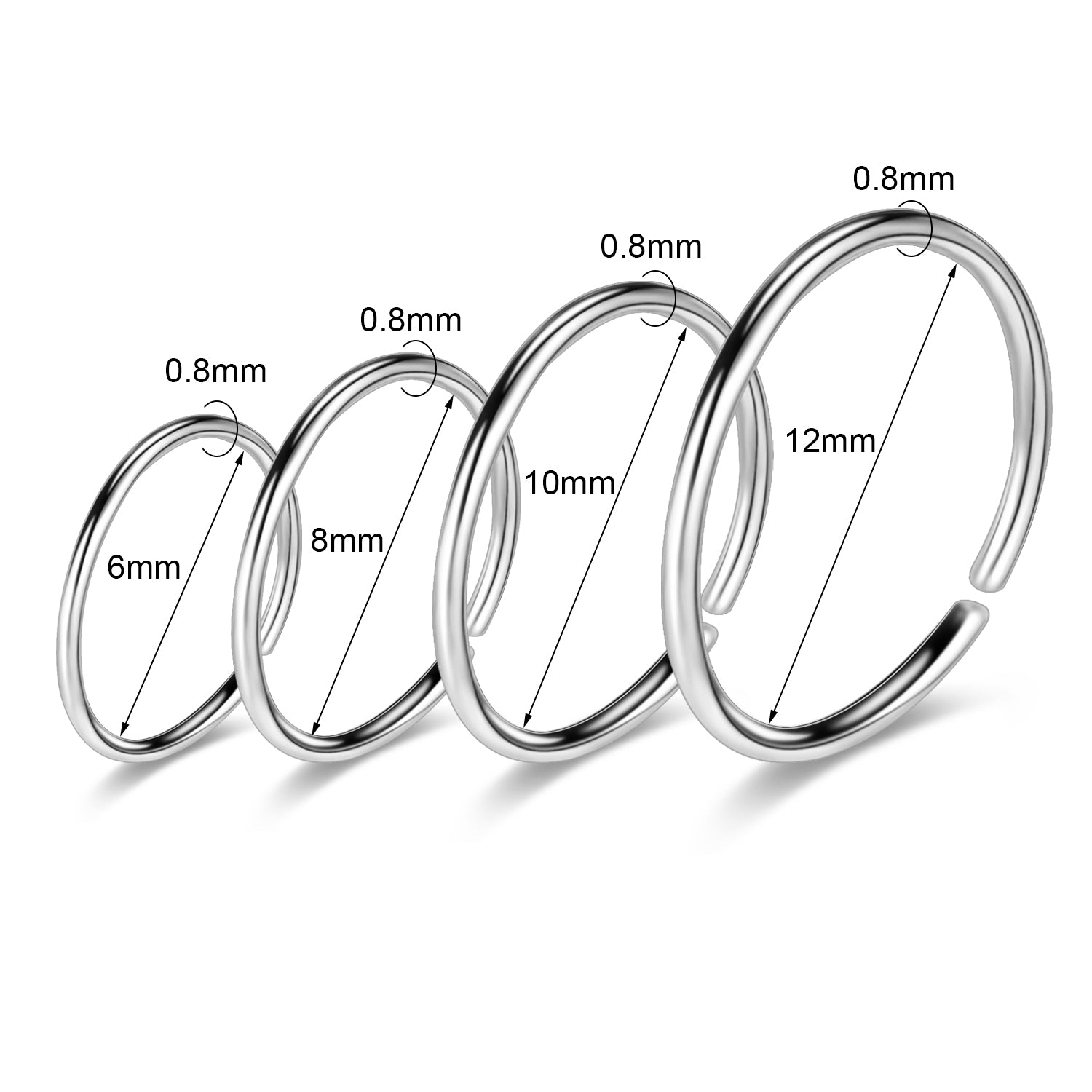 4-Pcs-Set-20G-Open-End-Nose-Septum-Rings-Stainless-Hoop-Steel-Earrings-Piercing