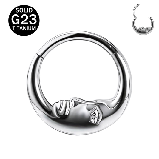 16g G23 TItanium Nose Ring Moon Septum Ring Piercing Jewelry