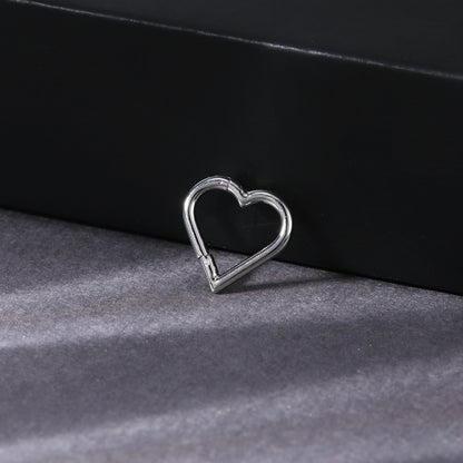 16g G23 TItanium Nose Ring Heart Septum Ring Piercing Jewelry