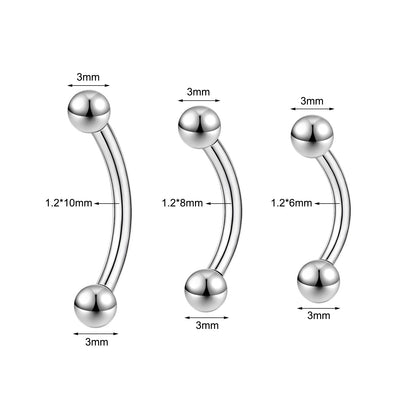 16g/18g Curved Barbell Eyebrow Ring Piercing Ear Helix Rook Daith Piercing