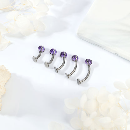 14G G23 Titanium Belly Navel Rings Purple Ball Belly Button Rings