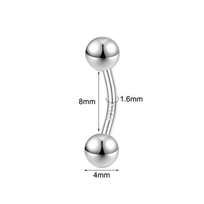 14G 925 Sterling Silver Simple Belly Navel Rings Curved Barbell Belly Button Rings