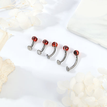 14G G23 Titanium Belly Navel Rings Red Ball Belly Button Rings