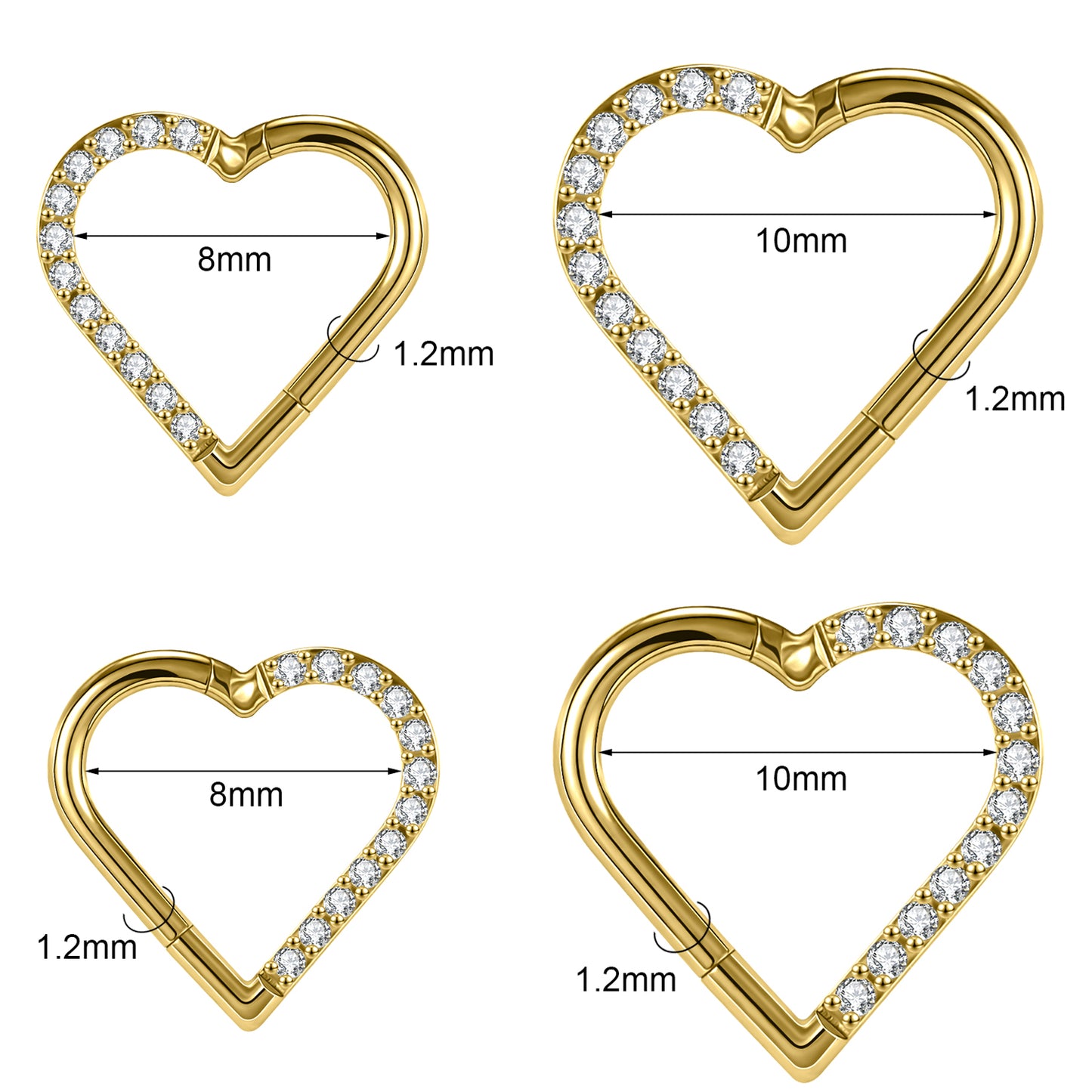 1 Piece 16g G23 TItanium Nose Ring Heart Septum Ring Piercing Jewelry