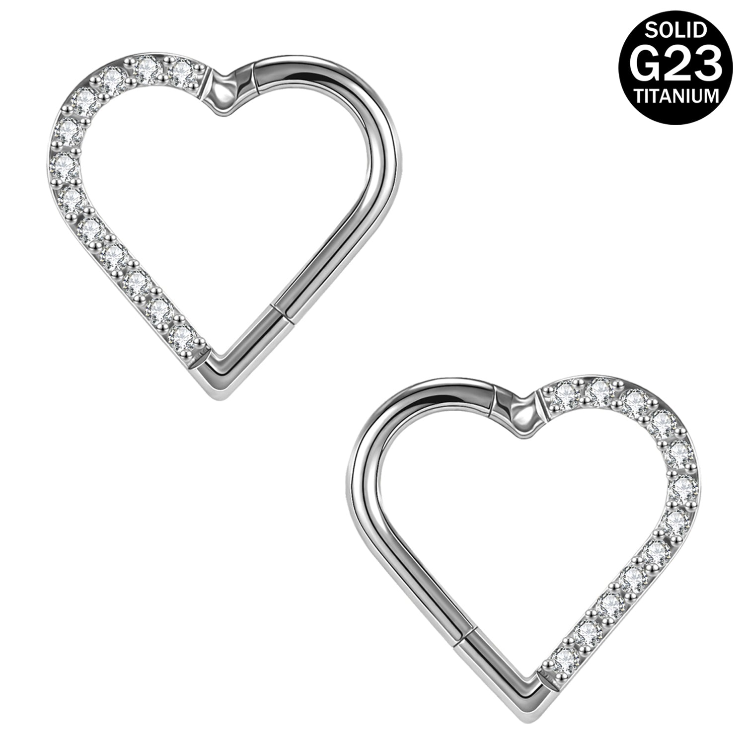 1 Piece 16g G23 TItanium Nose Ring Heart Septum Ring Piercing Jewelry