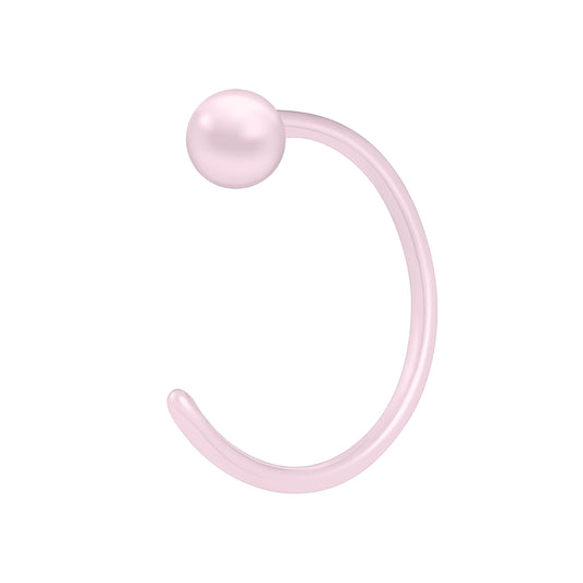 20g Pink Ceramic Nose Ring C-Shaped Nostril Piercing Jewelry