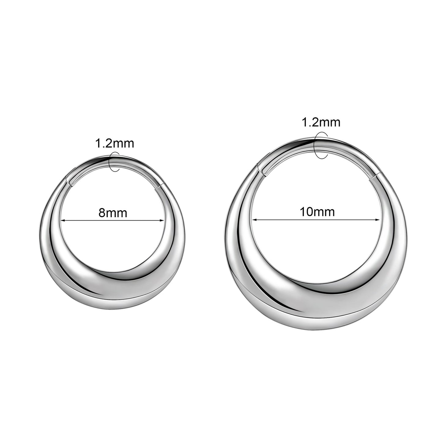 16g G23 TItanium Nose Ring Hinged Septum Ring Piercing Jewelry